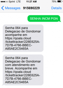 Senha via SMS atendimento contrastarias - passo 3