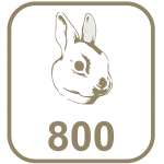 Marca prata 800 cabeça de coelho